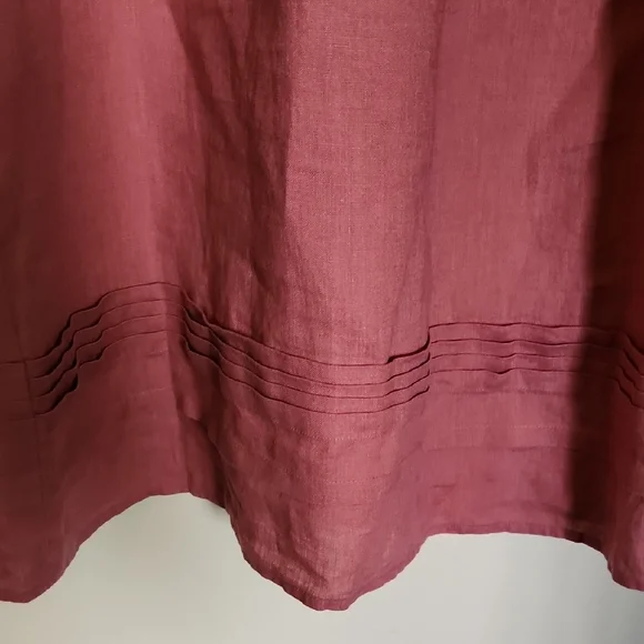 J. Jill Maueve Pink Comfy Cute And Cool 100% Linen Dress Size Large Tall - Picture 6 of 12